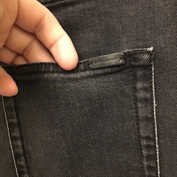 Saint Laurent 32x26 Slim Fit Men’s/ Unisex Jeans Washed Faded Black Color - Picture 6 of 11
